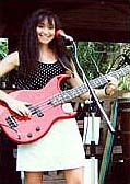 Jody on bass guitar with reggae group Kaona